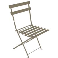 Chalet & Jardin – Lot de 2 chaises pliantes bistrot en acier époxy – Coloris taupe – Dimensions dépliées 41x46,5x81 cm – Poids max 110 kg