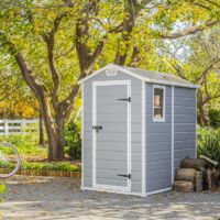 Keter – Abri de jardin résine 198 x 130 x 192 cm – Plancher inclus – Résistant aux intempéries et aux UV – Ventilation intégrée – Fenêtre fixe