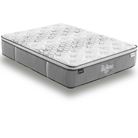 Sampur – Matelas mémoire de forme 180x200 cm – Épaisseur 32 cm – Mousse viscoélastique 60 kg/m3 – Ressorts ensachés pour confort optimal