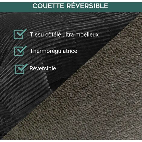 Couette Coton Club SAMPUR - Chaude 400 g/m² - Thermorégulatrice - 100% microfibre - 200 x 200 cm