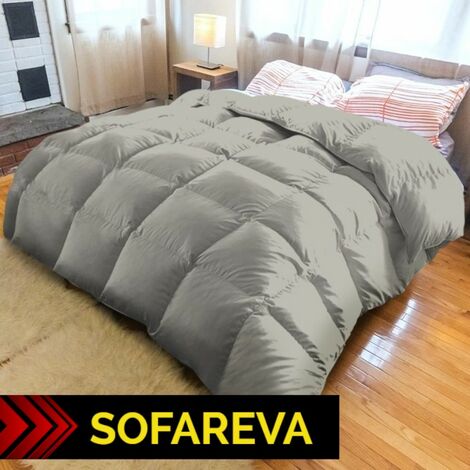 Couette Wizard 220x240cm Mi saison Pliable & Zippable Nomade & Compacte 170 gr/m2 Gris (1/3)