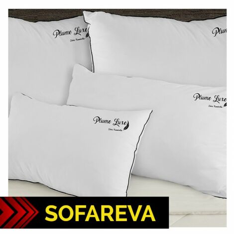 Oreiller Soft Plumes 60x60cm  100% Plumes  Enveloppe 100% coton  Maintien parfait de la nuque  Isothermique et régulation de temperature (1/5)