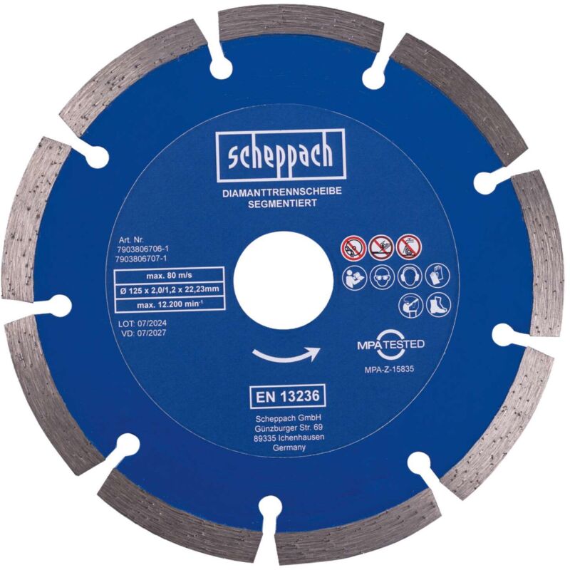 Disque Diamant Norton 125x22.23mm – Pour Meuleuse, Laser, Coupe De Matériaux Durs