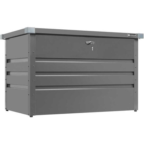 Contenedor caja jardin de metal gris 100x61x62 cm CREMALLERA zi-gab100an