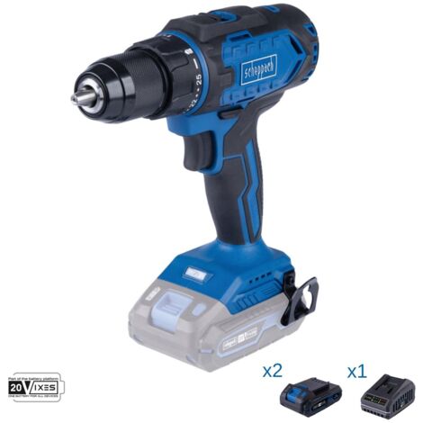 Taladro atornillador 20v 2 baterias 2.0Ah y cargador ixes Scheppach c-dd45-x