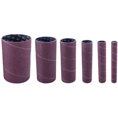 Kit de 6 fundas para cinta abrasiva 80gr para lijadora de husillo osm100 y 600