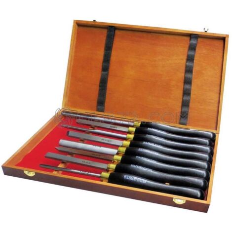 JUEGO 8 GUBIAS ALTA CALIDAD HSS PARA TORNO MADERA HOLZMANN H8TLGN