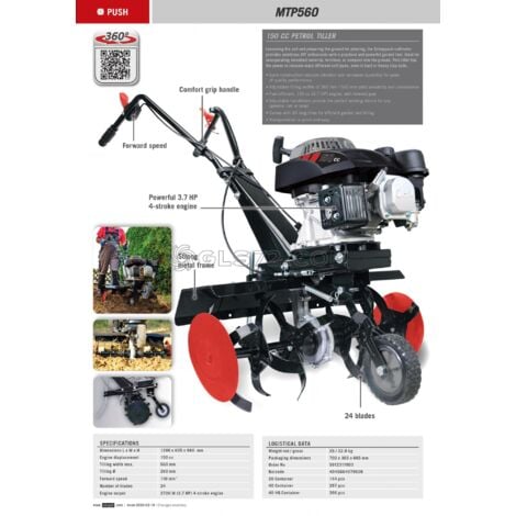 MOTOAZADAS CULTIVADORSIERPE 4 TIEMPOS GASOLINA 150CC SCHEPPACH MTP560