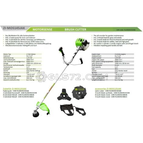 DESBROZADORA A GASOLINA 2 TIEMPOS 51.7 CC ZIPPER ZI-MOS145JAK