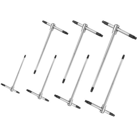7 PIEZAS JUEGO LLAVES TORX MACHOS EN “T” T8-T9-T10-T15-T20-T25-T30 FERVI 0405