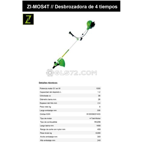 DESBROZADORA A GASOLINA 4 TIEMPOS 38CC ZIPPER ZI-MOS4T
