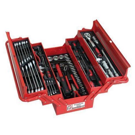 Caja metalica con 86 herramientas HOLZMANN wzk86crv