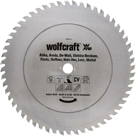 1 disco de sierra circular para madera 56 dientes Wolfcraft 250*30*1.4 mm