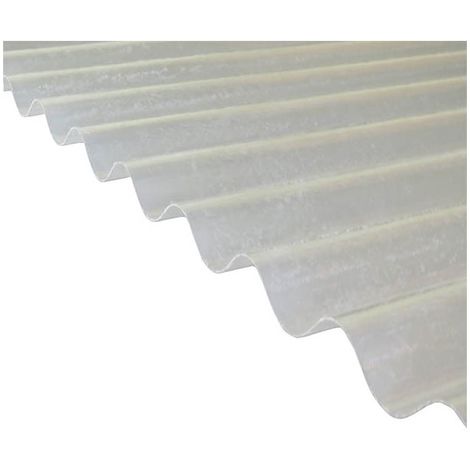 Plaque polyester ondulée toit translucide (PO 76/18 - petite onde) - Coloris - Translucide, Largeur totale de la plaque - 90cm, Longueur totale de la plaque - 2.5m