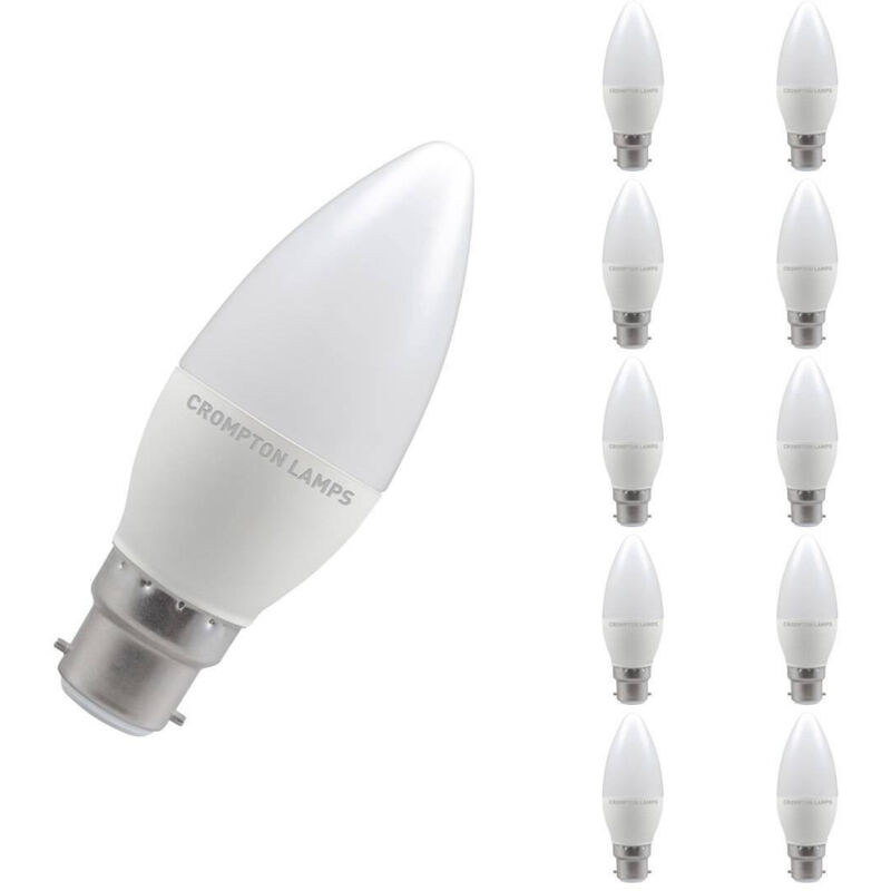Crompton Lamps LED Candle 5.5W B22 (10 Pack) Daylight Opal (40W Eqv)
