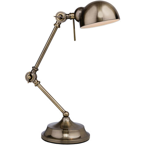 Firstlight Beau Retro Style Desk Lamp With On/Off Switch Antique Brass