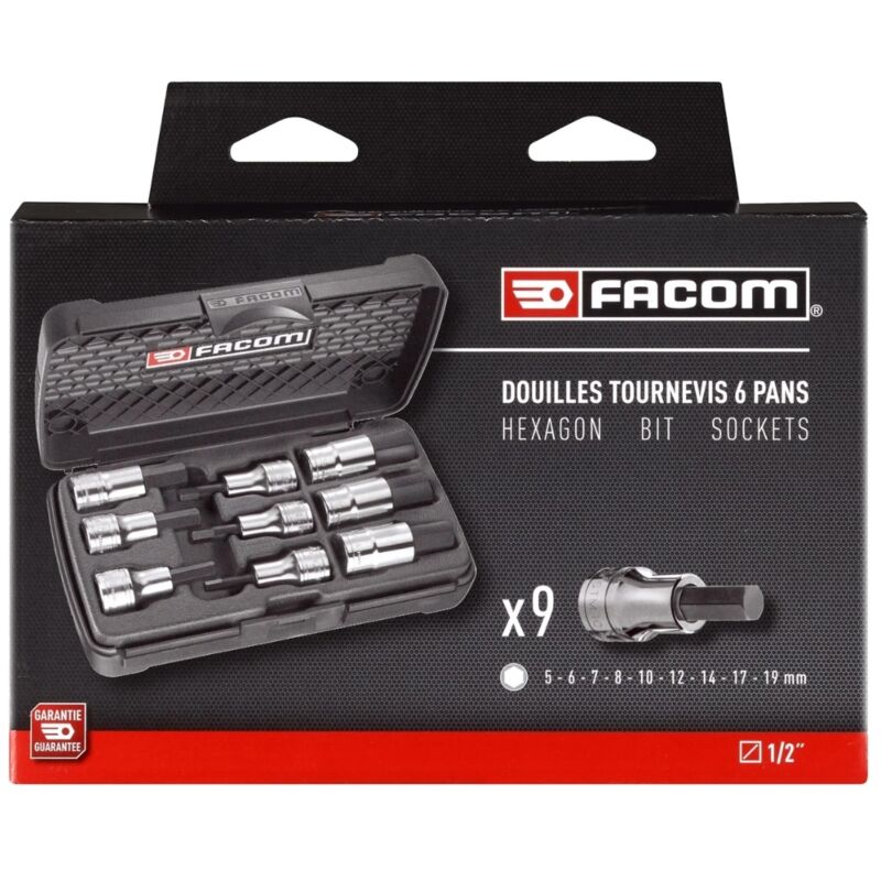 Coffret Douilles 3/8 longues 6 Pans métriques, 16 Pièces