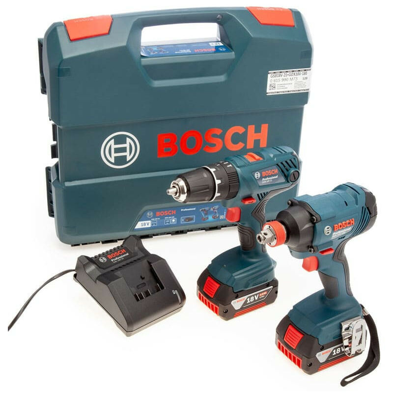 Pack Perceuse Visseuse Bosch GSB18V-55 + GDX18V-200 18V Li-ion  4Ah