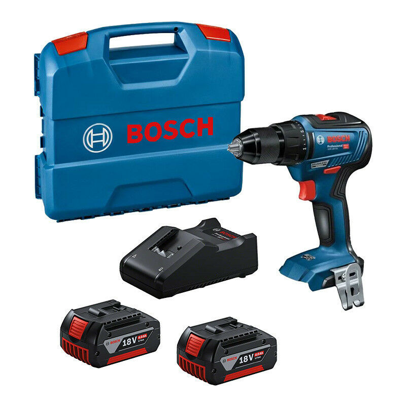 Bosch Professional 06019H5305 GSB18V-55 Perceuse visseuse à percussion  Brushless 55Nm + 2 batteries 18V 2Ah Li-ion + coffret L-case : :  Bricolage