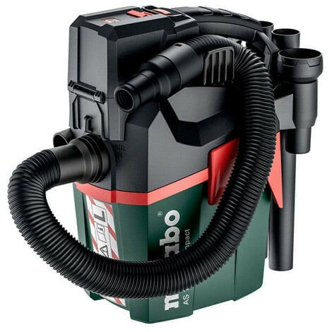 Metabo – Aspirateur industriel sans fil 18V – Débit d'air 2100 l/min – Dépression 120 hPa – Volume 6 l – 602028850