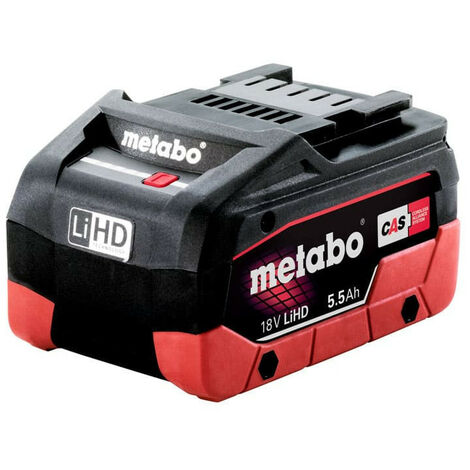 Batterie LiHD 18 V 5,5 Ah 625368000 – Technologie Li-Ion High Density – Compatible outils Metabo 18V – Performance prolongée