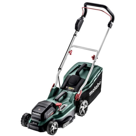 Metabo – Tondeuse à batterie 36 cm – Moteur Brushless – Mulching et collecte – Pour terrains jusqu'à 350 m² – 601716850 - RM 36-18