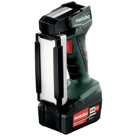 Metabo – Lampe baladeuse 14,4V – 18V LED – Flux lumineux 440 lm – Tête rotative 180° – Aluminium moulé pour chantiers exigeants - 600370000