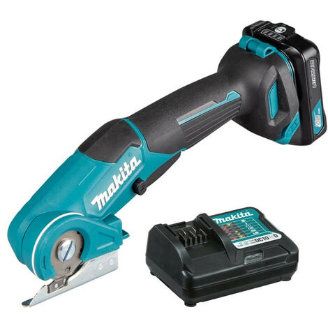 Makita – Découpeur universel 12V CP100DWA – 1 batterie 2.0Ah – Profondeur de coupe 6mm – Moteur CXT pour matériaux flexibles