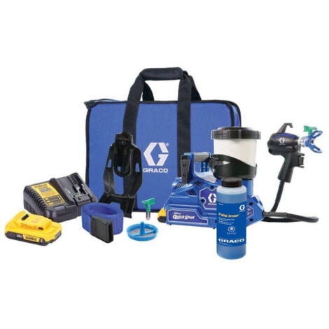 Graco – Pistolet à peinture airless 2x2.0Ah – Technologie Ultra QuickShot – Pour acryliques, époxy, laques – 20B476X1