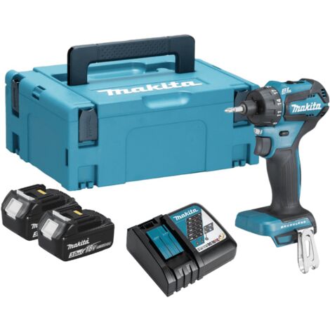 Makita – Perceuse-visseuse 18V Li-Ion 3Ah avec 2 batteries – Moteur Brushless pour espaces exigus – Technologie XPT – DDF083RFJ