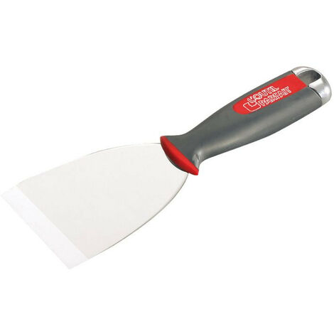 L'Outil Parfait – Riflard de peintre en acier inoxydable 8 cm – Manche bi-matière ergonomique – Large biseau pour finition précise – 2612000