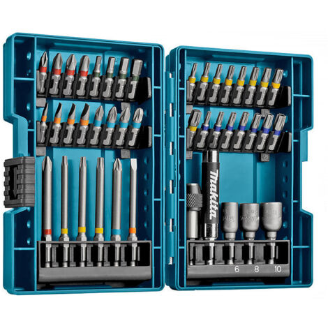 Makita – Coffret d'embouts de vissage 43 pièces – Tige hexagonale 1/4 – Longueur 25 mm – Embouts PH, PZ, SL, HEX – B55697