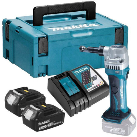 Makita – Grignoteuse sans fil 18V avec 2 batteries 3.0Ah – Capacité de coupe jusqu'à 1,6 mm acier – Coffret MAKPAC – DJN161RFJ