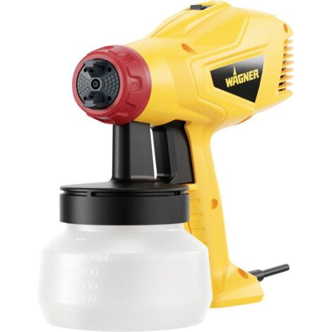 Wagner – Pistolet à peinture 0,6L – Débit max 150 – Puissance 350W – Tension 230V – Jet ajustable 3 positions – Pour bois et métal