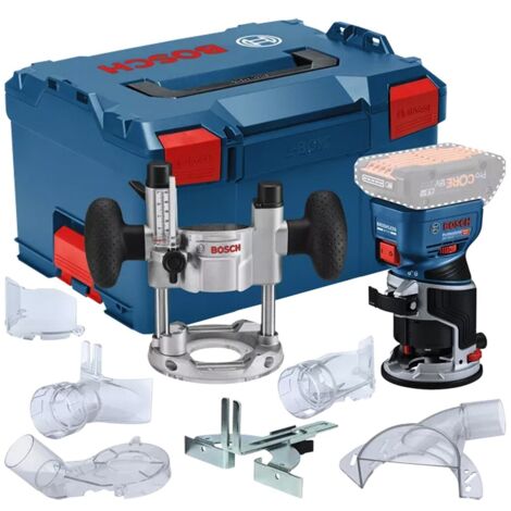 Bosch Professional – Affleureuse défonceuse sans fil 18V – Moteur sans charbon – Réglage de hauteur micrométrique – Pour surfaçage précis
