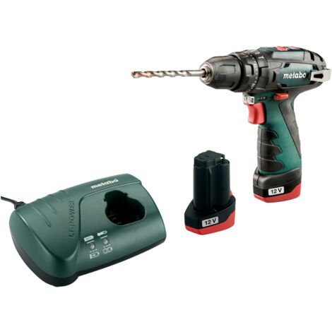 Metabo – Perceuse à percussion sans fil 10,8V avec 2 batteries 2.0Ah – Couple 34Nm pour maçonnerie – Mandrin à serrage rapide – Coffret inclus