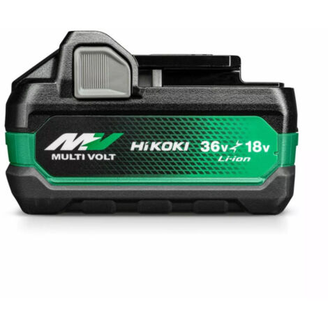 Hikoki – Batterie Multi Volt 36V/18V 2.5Ah/5.0Ah – Résistante à l'eau et aux chocs – Électronique intelligente – Indicateur LED 4 niveaux