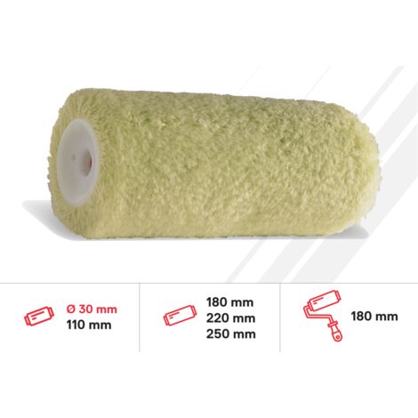 L'Outil Parfait – Manchon pour rouleau CLIP 180mm en polyamide – Mèche longue pour surfaces rugueuses – Excellente charge de peinture – Haut pouvoir couvrant
