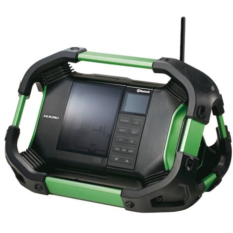 Hikoki – Radio de chantier sans fil bluetooth UR18DSDLW4Z – Alimentation secteur/batteries 14.4V/18V – Protection IPX4 – 2 x 7W sortie sonore