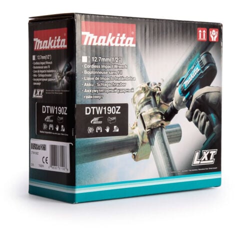 Boulonneuse à chocs 18V 1/2" 190 Nm (Machine seule) - MAKITA DTW190Z