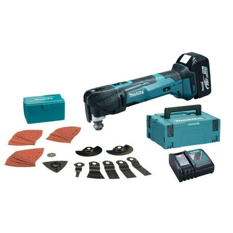 Makita – Outil multifonction 18V avec 2 batteries 5.0Ah – Découpe précise pour bois et métal – Système d'oscillation 6000 à 20000 orb/min - DTM51RTJX2 (1/5)