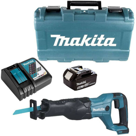 Makita – Scie sabre sans fil 18V DJR186RT – 5Ah – Capacité de coupe jusqu'à 255mm bois – Moteur Brushless – Coffret avec chargeur rapide