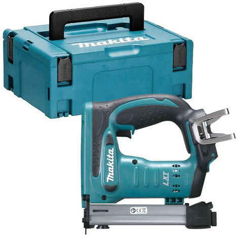 Makita – Agrafeuse électroportative 18V – Profondeur d'enfoncement réglable – Capacité 98 agrafes – Pour bois dur et teck – Coffret de transport inclus - DST221ZJ