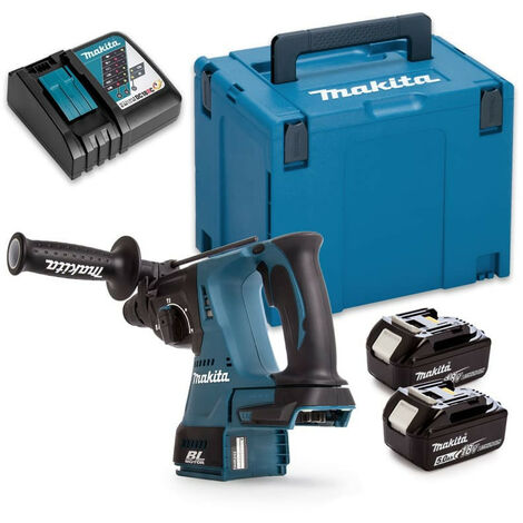 Makita – Perforateur burineur 18V avec 2 batteries 5.0Ah – Moteur Brushless – 2,0 J de force de frappe – SDS-Plus pour béton et bois - DHR242RTJ