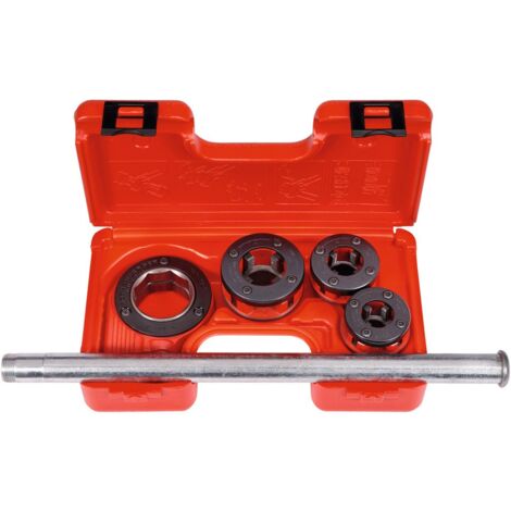 Rothenberger – Kit de coupe de filières BSPT R 1/2' à 1' – Têtes en acier trempé – Support léger en aluminium – Coffret de rangement pratique - 070780X