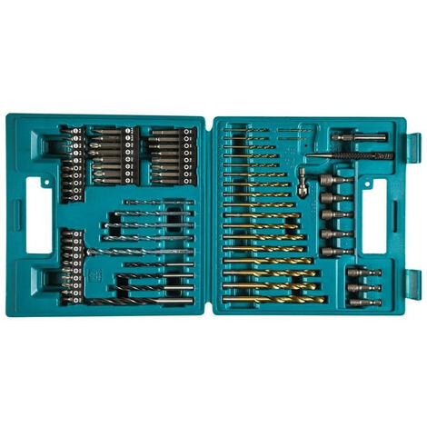 Makita – Set de 75 forets et embouts – 36 embouts de vissage – 28 forets HSS-TIN pour béton et bois – Mallette robuste incluse - B-49373