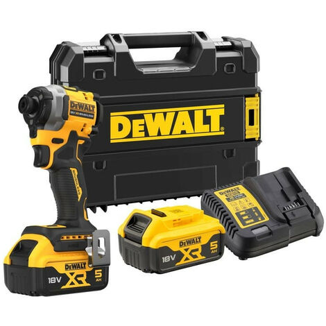 Dewalt – Visseuse à chocs Brushless 18V – Couple 250Nm – 2 batteries Li-Ion 5Ah – Chargeur et coffret Tstak inclus