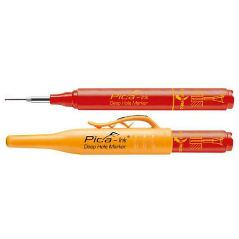 Marqueur permanent pour surfaces sèches – Pointe fine 1,5 mm en acier inoxydable – Encre à base d'alcool résistante à l'eau – Rouge – Pica