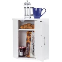 Upright Bread Bin + Kitchen Corner Cabinet // White // Freestanding or Wall Mounted