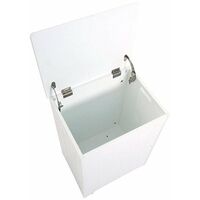 Pendeen White Wooden Laundry Cabinet // Scandinavian-inspired Storage Bin for Bathroom or Bedroom - White